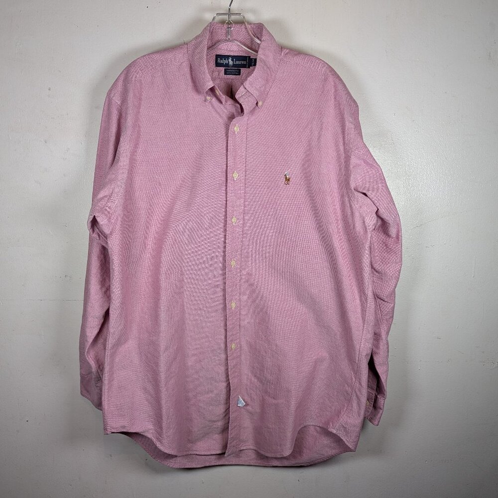Ralph Lauren Pink Yarmouth cotton oxford Button Down Shirt Size 15.5-34
